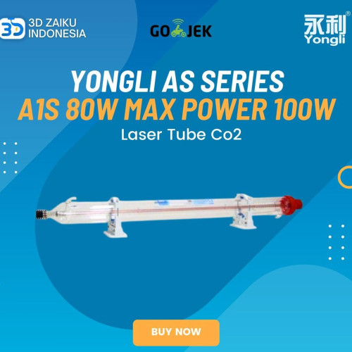 Original Yongli As Series Long Life CO2 Laser Tube A1S 80W MAX Power 100W